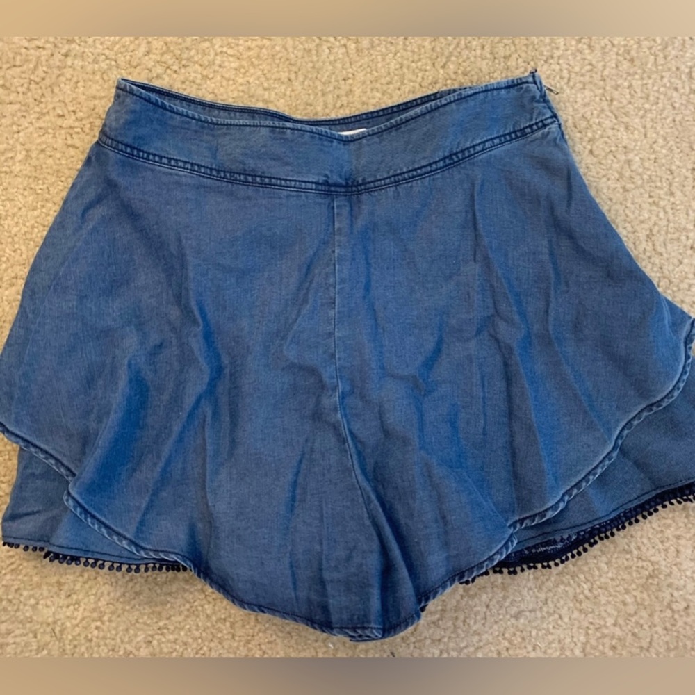 Zara denim shorts - multi-layer zippered blue shorts size large